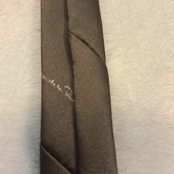 Oscar de la Renta Brown Striped Tie EUC - Picture 5 of 5